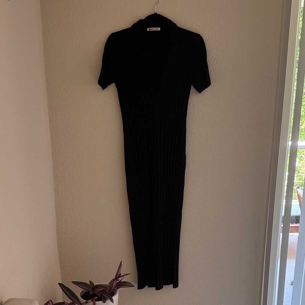 Reformation Black Short Sleeve Dress